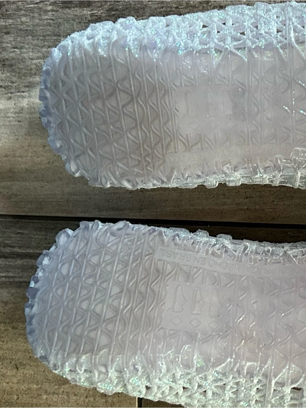 Mini Melissa Iridescent Glitter Jelly Flats in White